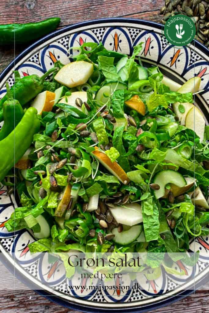 Grøn salat med pære