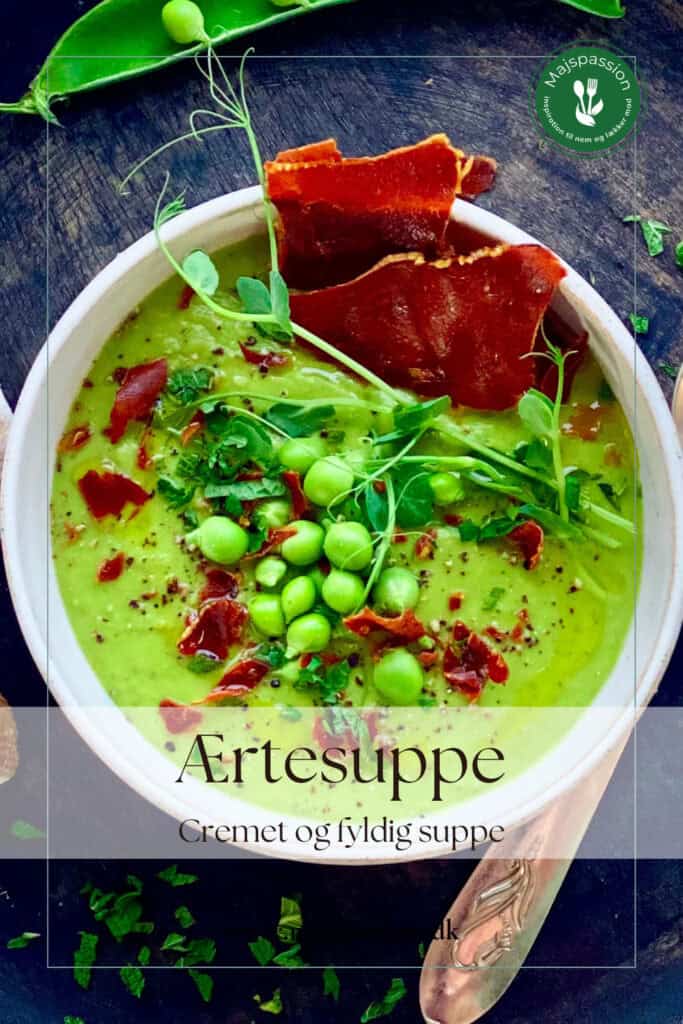 Ærtesuppe - suppe lavet med friske eller frosne ærter.
