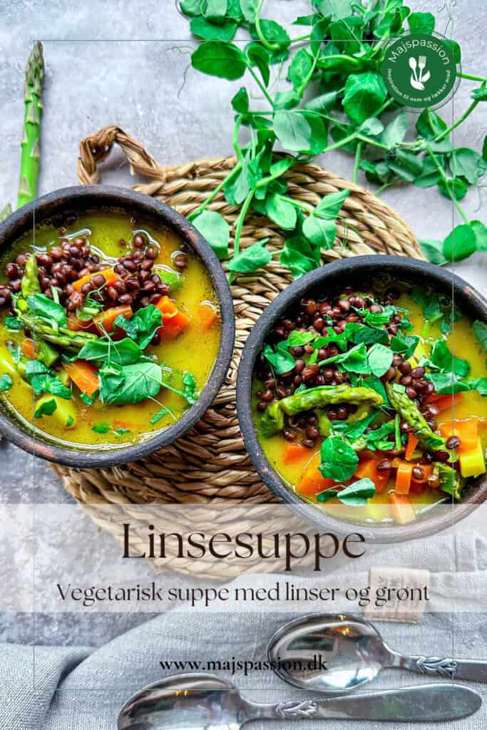 Linsesuppe - vegetarisk suppe med linser og grøntsager.