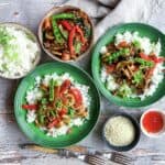 Poke bowl - Hjemmelavet pokebowl med krydret oksekød