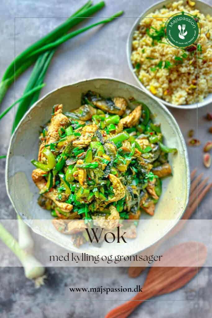 Wok med kylling og grøntsager