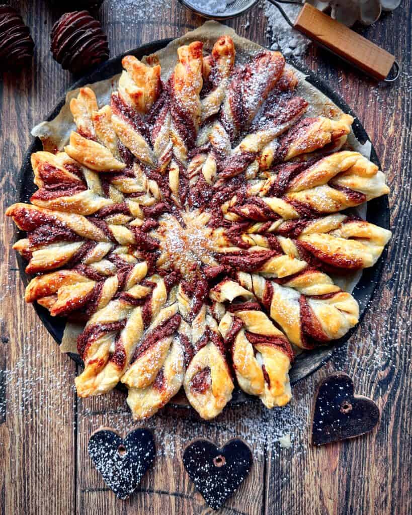Nutellastjerne - Stjernebrød med færdig butterdej og nutella -