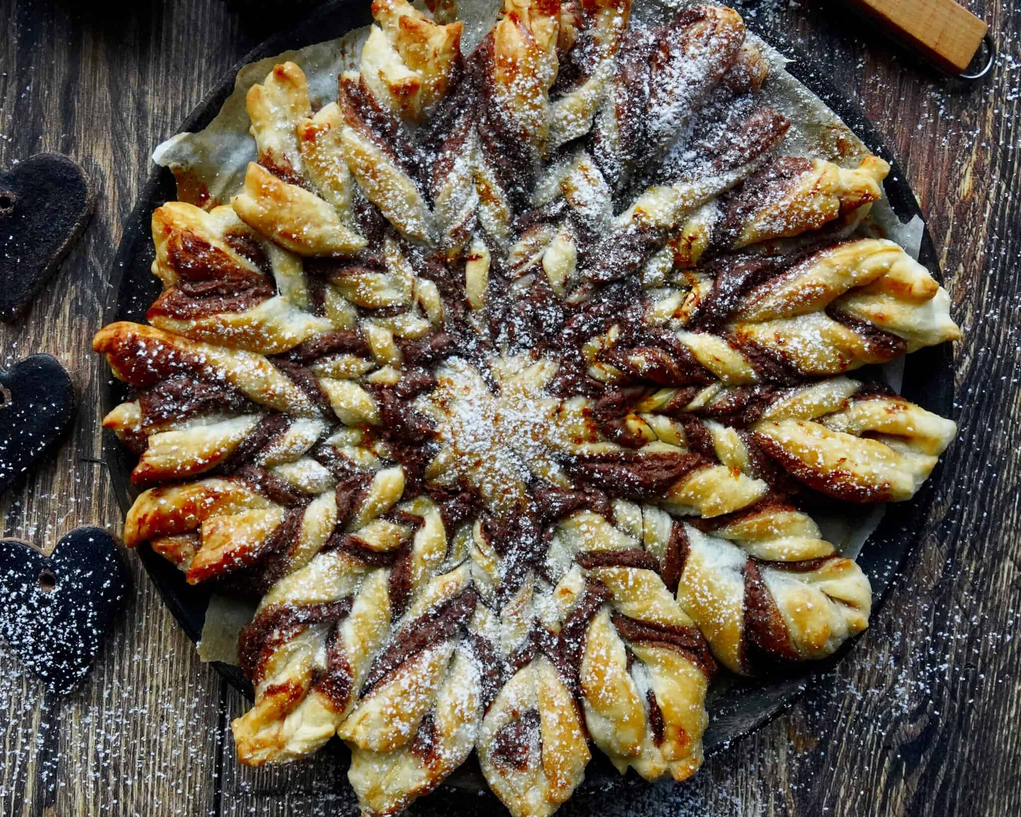 Nutellastjerne - Stjernebrød med færdig butterdej og nutella -