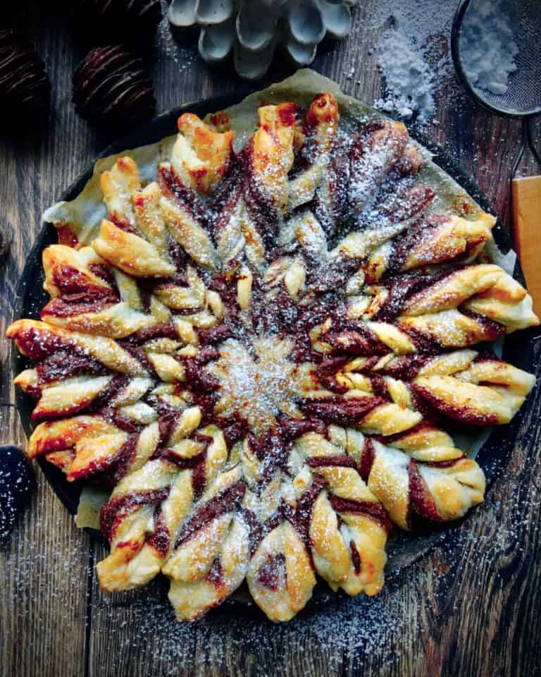 Nutellastjerne - Stjernebrød med færdig butterdej og nutella -