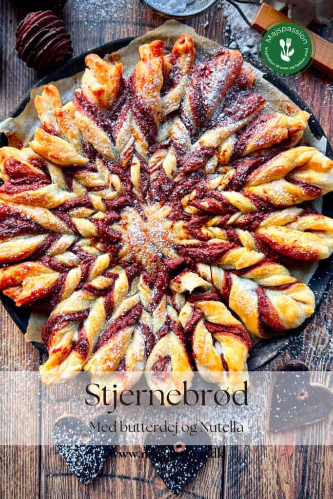 Nutellastjerne - Stjernebrød med færdig butterdej og nutella -