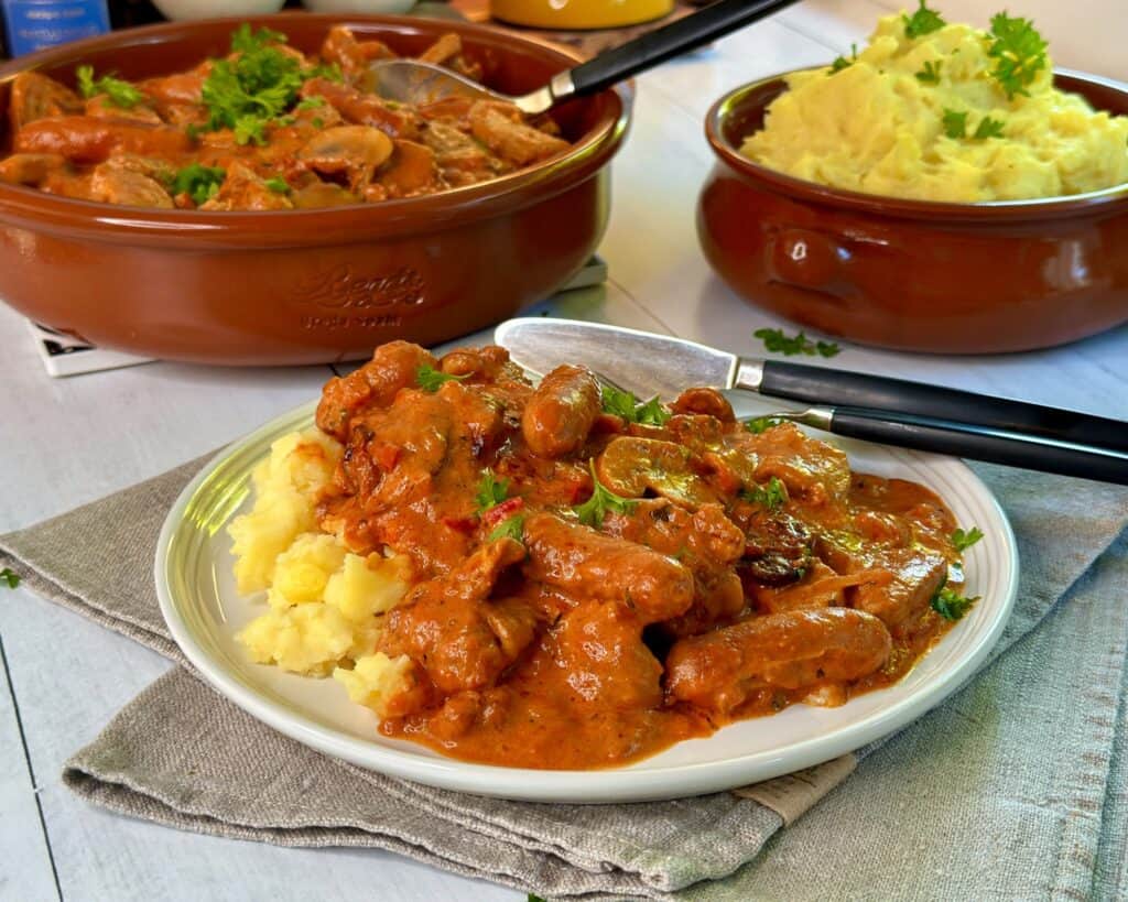 Mørbradgryde med kartoffelmos