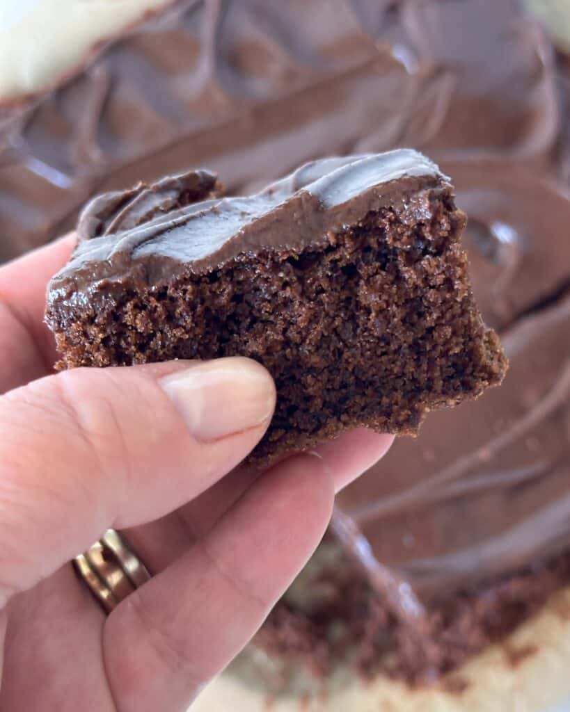 Chokoladekage - hjemmebagt chokoladekage bagt i bradepande.