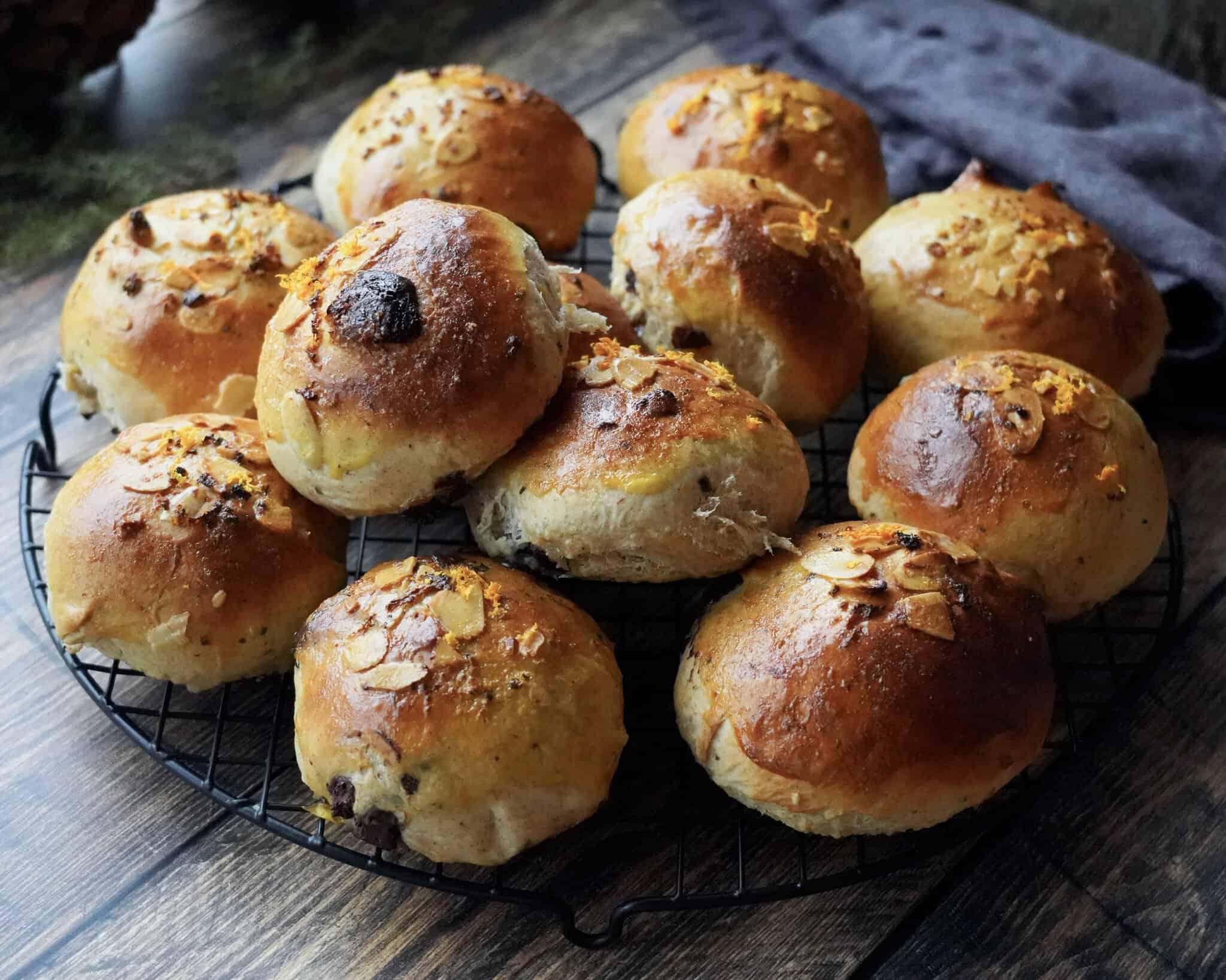 Store bløde juleboller med appelsin og chokolade
