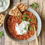 Indisk Dahl med linser, raita og fladbrød