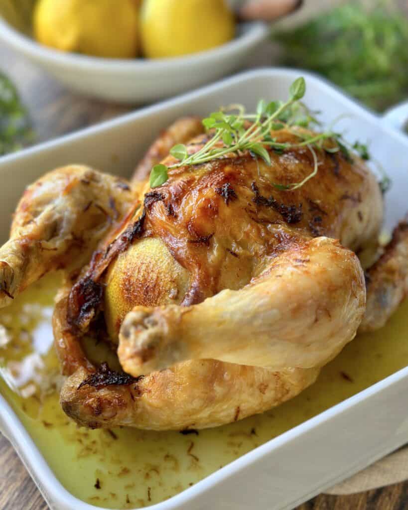 Citronkylling - Hel kylling med citron tilberedt i ovn eller airfryer.