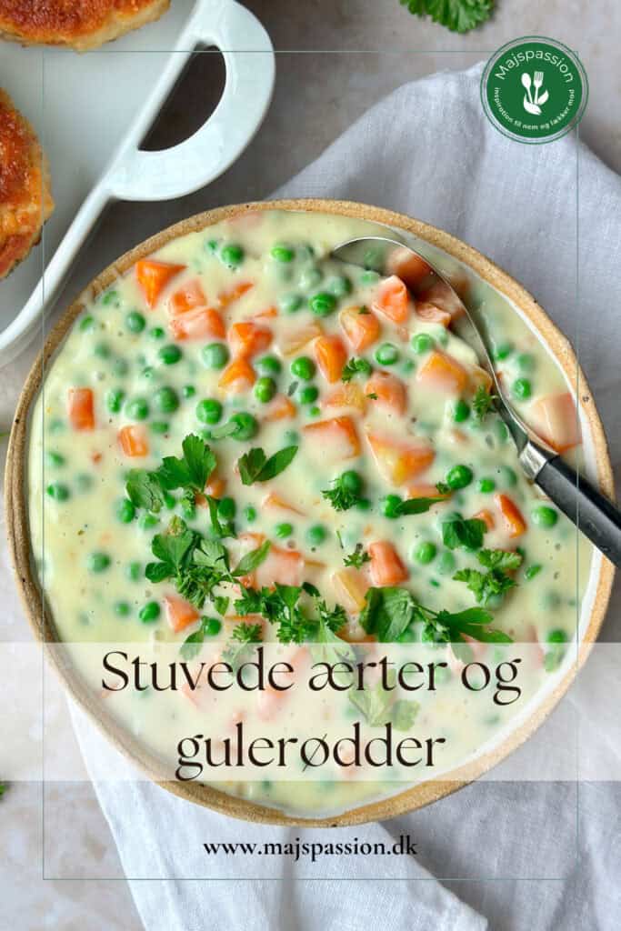 Stuvede ærter og gulerødder.