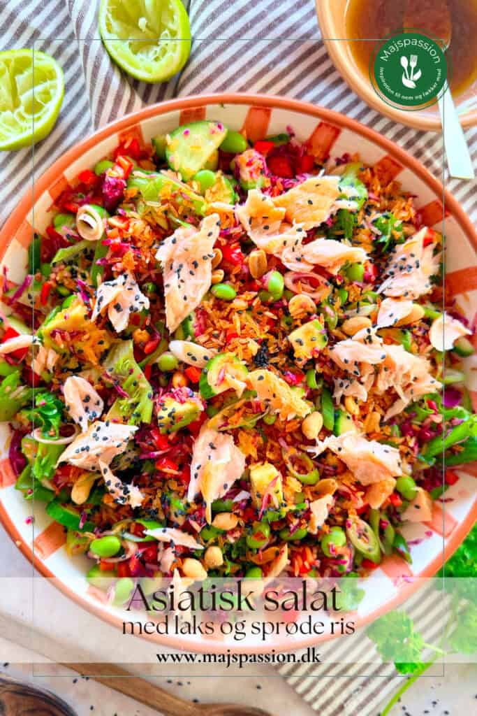 Asiatisk salat med laks og sprøde ris