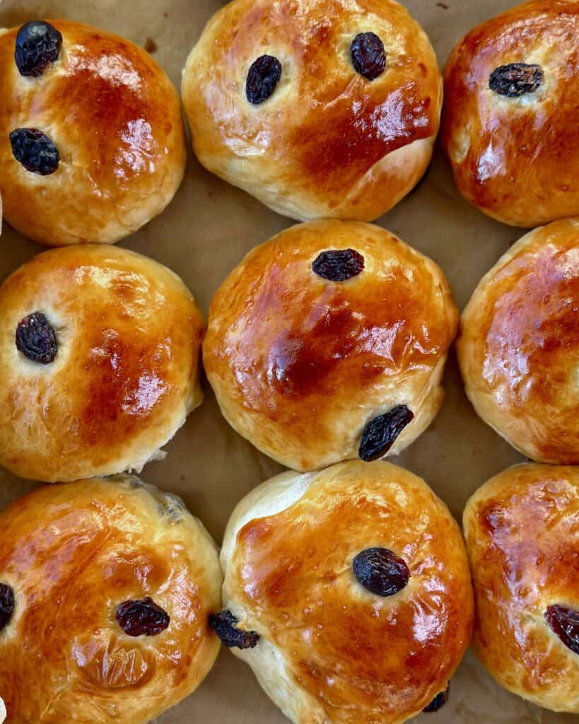 Rosinboller - Store bløde hjemmebagte boller med rosiner.