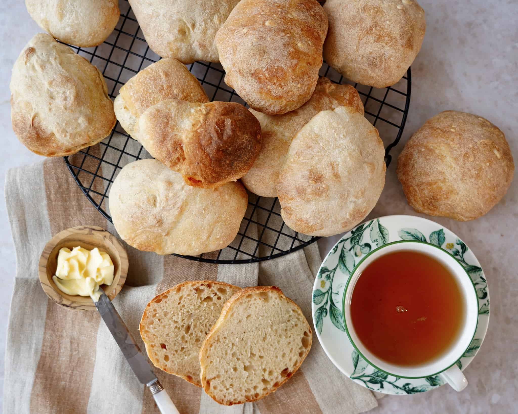 Brusebadsboller - koldhævede boller