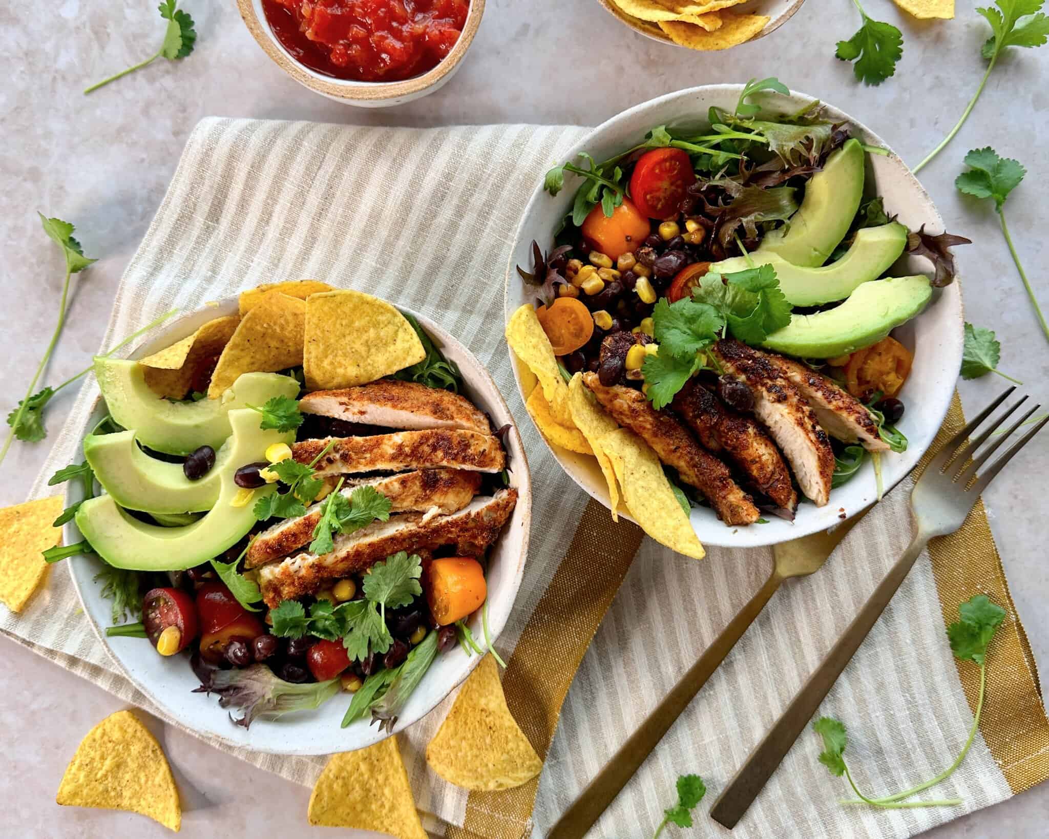 Taco salat - Lækker mexicansk salat med krydret kylling.