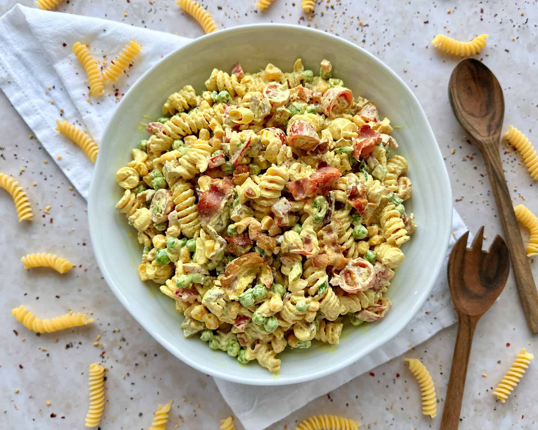 Pastasalat med bacon