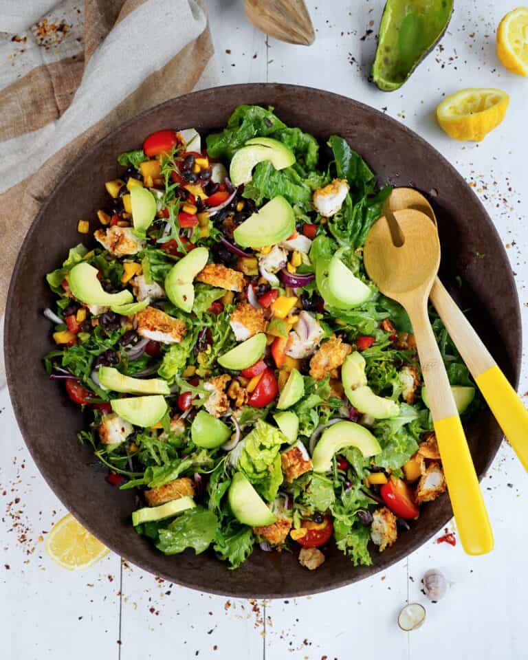 Crispy chicken salat - Salat med sprød kylling