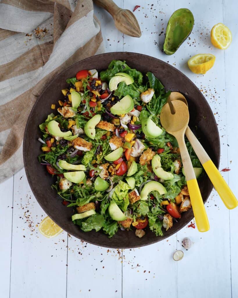 Crispy chicken salat - Salat med sprød kylling