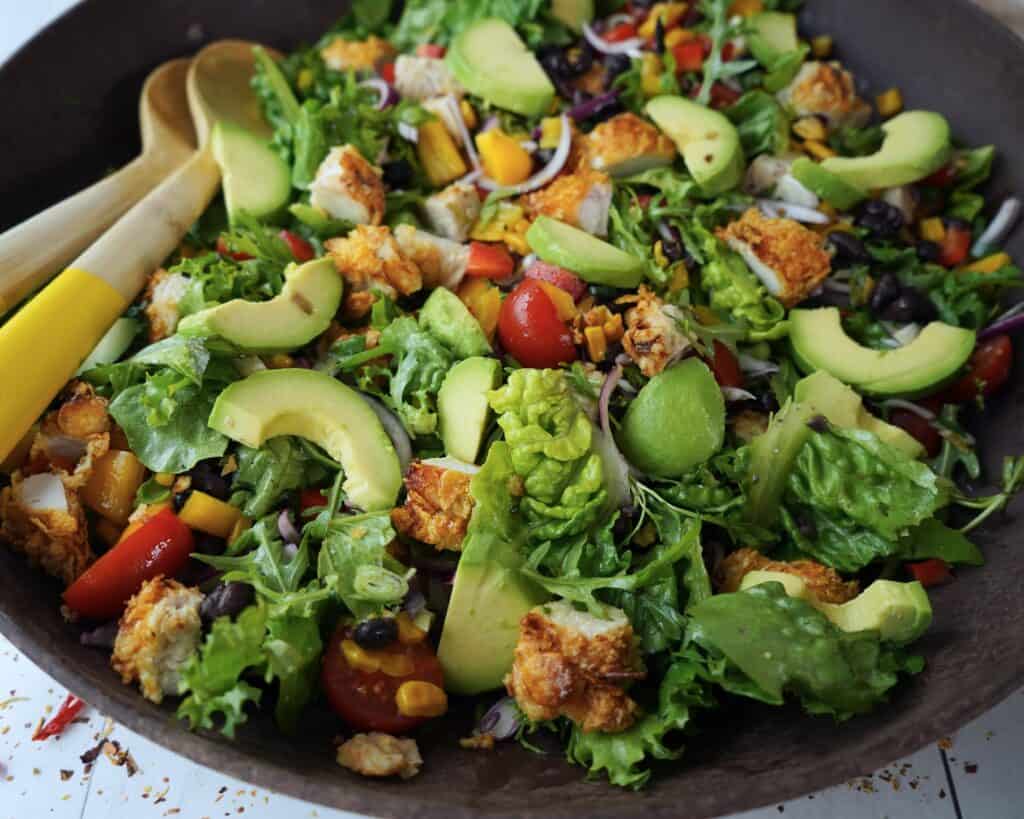 Crispy chicken salat - Salat med sprød kylling