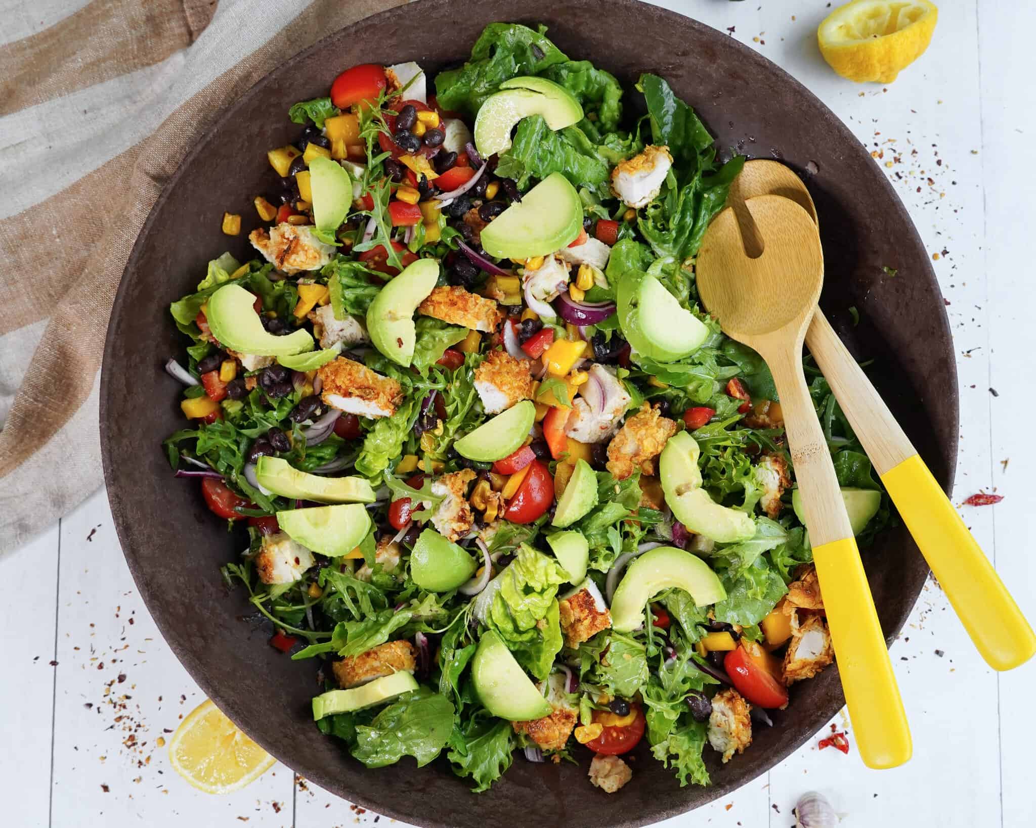 Crispy chicken salat - Salat med sprød kylling