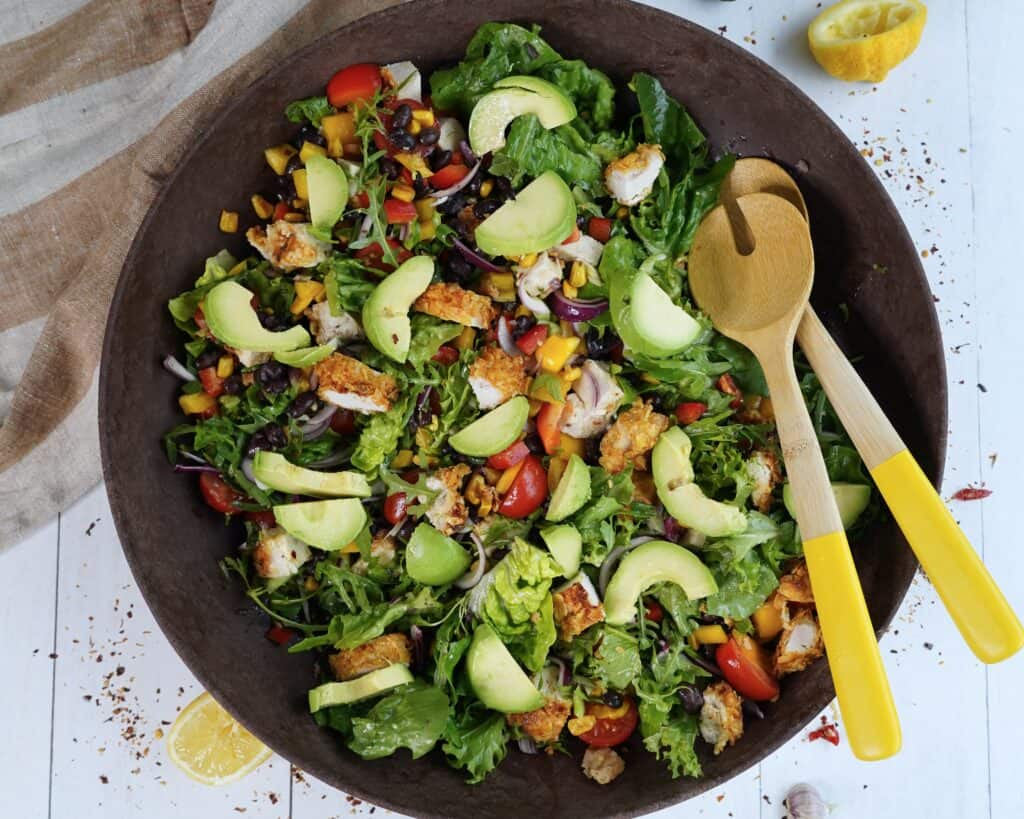 Crispy chicken salat - Salat med sprød kylling