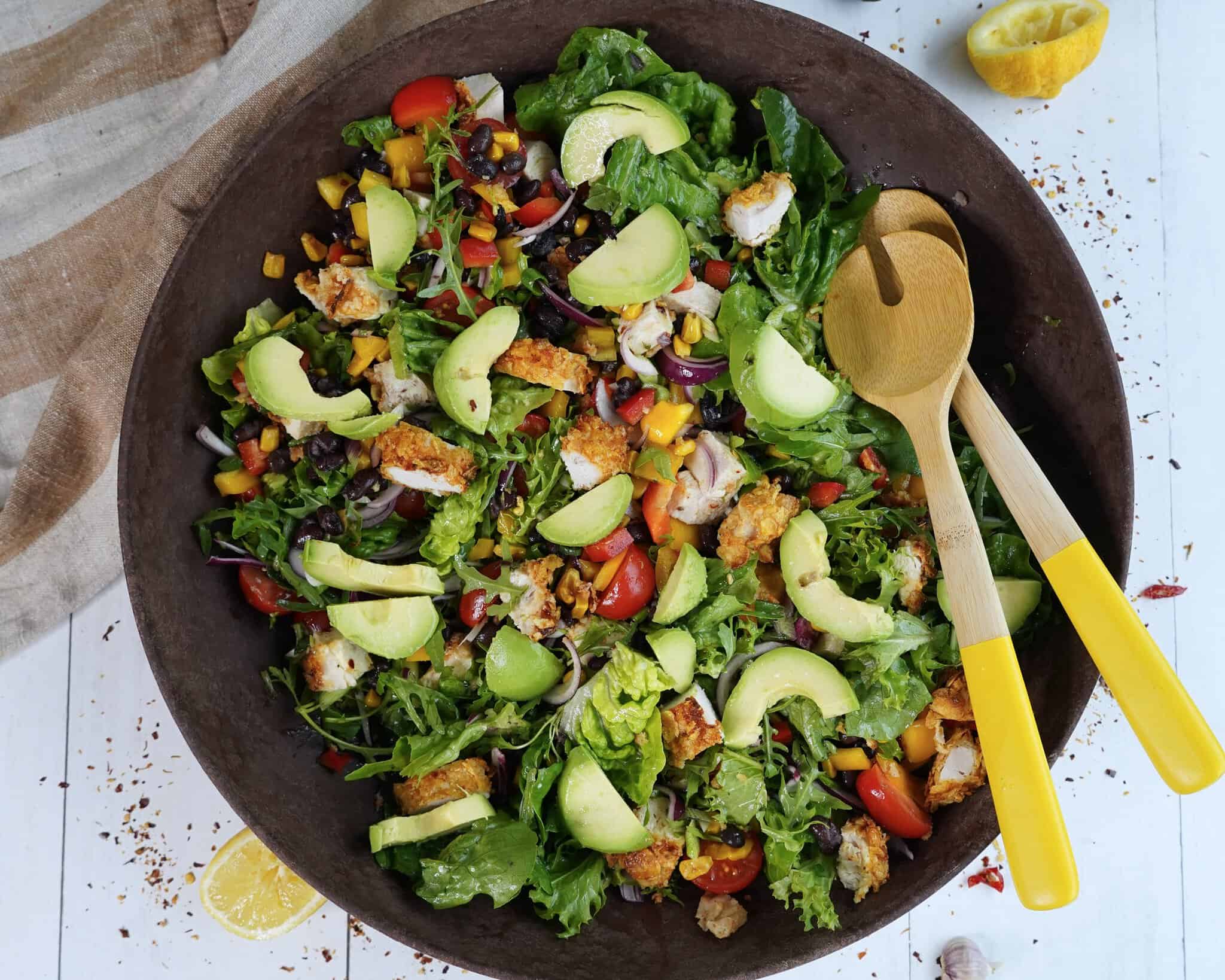 Crispy chicken salat - Salat med sprød kylling