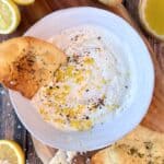 Dip med creme fraiche, citron og parmesan til brød, tapas og grill
