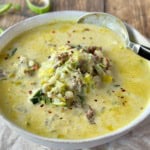 Ostesuppe med hakket oksekød og Pikant- flødeost